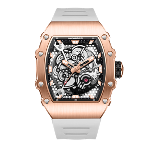 Hanboro nam sang trọng thạch anh Đồng hồ cơ khí loạt vuông kính Silicone con trỏ thời trang hợp thời trang thủ công phức tạp nhập khẩu - Product Image 4