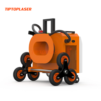 Nettoyeur laser à impulsions refroidi par air 500W avec valise trolley large et roues triangulaires, pour la rouille, l'acier au carbone, l'acier inoxydable et la pierre, démarrage à un bouton