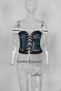 Conjunto bonito de nueva moda para mujer, <span class=keywords><strong>camisa</strong></span> de vendaje, Top corto, minifalda, conjunto de 2 piezas a juego gratis, ropa de calle informal Y2k para mujer - Product Image 2