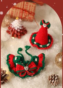 Accessori di abbigliamento per animali domestici rosso verde ornamenti per collare di natale elasticità per cani e gatti - Product Image 3