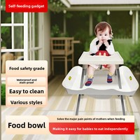Chaise d'éveil pour bébé avec bavoir, plateau d'alimentation, tapis antidérapant et protection de sécurité en plastique écologique