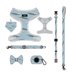 2024 kustom 5-in-1 Set harnes hewan peliharaan lembut bernapas kulit ukuran XS dapat disesuaikan tali kekang keamanan anjing untuk pemilik hewan peliharaan - Product Image 2