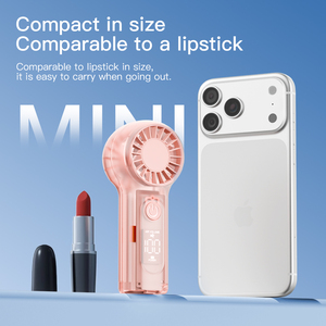Mini Digital Display Handheld Fan, Large Capacity 1200mAh Battery, USB Rechargeable, Portable Cooler for Desk, Outdoor - Product Image 5