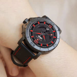 NAVIFORCE 9122 Simple Fashion Design Men's Big Face 46mm Diameter Vegan Leather Strap Full Calendar <strong>Anchor</strong> Dial Pirate <strong>Watch</strong> - Product Image 6