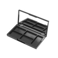 Palette de fards à paupières cosmétiques à transfert d'eau avec logo personnalisé en relief, étui carré multichrome tendance, matériaux recyclés, miroir