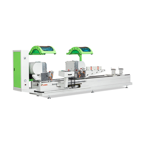 Sierra de doble cabezal motorizada controlada por PLC JUNDE, tipo oscilante CNC, maquinaria confiable para cortar aluminio para la fabricación de ventanas y puertas - Product Image 2