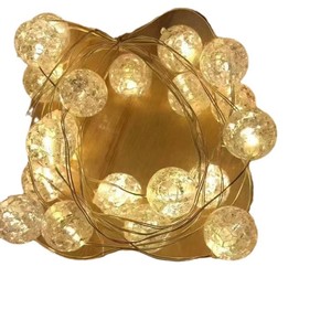 LED <b>String</b> <b>Lights</b> Round Cracked Ball Fairy <b>Lights</b> 10 Beads Copper Wire Waterproof Battery Powered Ambient Decorative Lighting - Product Image 4