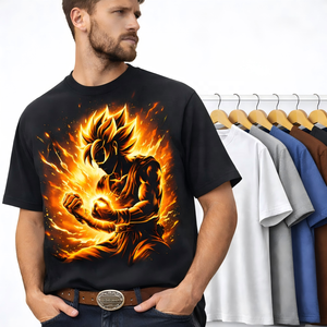 Camisetas Extra Grandes de Estilo Anime, Tejidas, 100% Algodón, Impresas Personalizadas de Fábrica |   Impresión Gráfica OEM, Producción al por Mayor, Dropshipping - Product Image 1