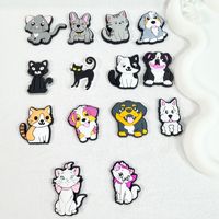 Porte-clés en PVC de dessin animé chat et chien, breloque pour clés de voiture et pendentif de sac à dos - Fabriqué en Chine