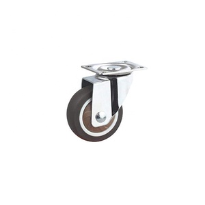 Roulettes pivotantes à profil bas en caoutchouc souple de <span class=keywords><strong>1</strong></span> pouce, style pneu gris pour meubles, lot de 4 roulettes de <span class=keywords><strong>1</strong></span> pouce en TPR - Product Image 6
