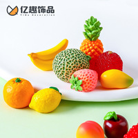 Abalorios de resina creativos con simulación de frutas (durian y fresa), accesorios DIY, bolsa sorpresa, mini decoraciones de escritorio, pequeños adornos