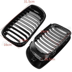 2 pièces Grilles de calandre avant noires brillantes pour BMW E46 LCI 4D 325i Facelift 2002 2003 2004 2005 - Product Image 6