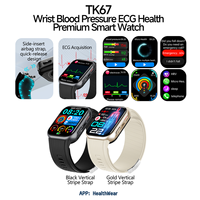 Montre connectée intelligente TK67 avec pompe à air, tensiomètre, ECG, fréquence cardiaque, SpO2, suivi de la température corporelle, appels Bluetooth, modèle 2026