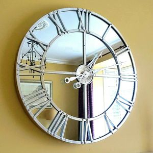 <span class=keywords><strong>Orologio</strong></span> <span class=keywords><strong>da</strong></span> <span class=keywords><strong>parete</strong></span> a specchio con <span class=keywords><strong>numeri</strong></span> <span class=keywords><strong>romani</strong></span> bianchi argento moderno moderno moderno stile scheletro - Product Image 1