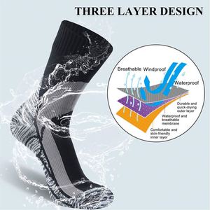Waterproof <b>Socks</b> Unisex <b>Winter</b> Warm Breathable Cushioned Skiing Custom Ankle Black Athletic <b>Socks</b> Men - Product Image 5