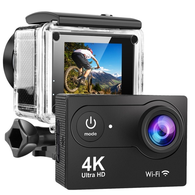 IP68 Waterproof 4K 60FPS Sports Action Camera with Face Tracking & Projection 2.4G Remote WIFI 1080P Video MicroSD