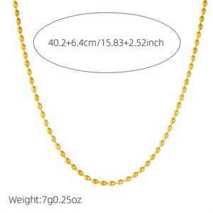 Fashion Design Oval Ball Chain Gold Plated Clavicle Necklace For Women Gift - Product Image 4