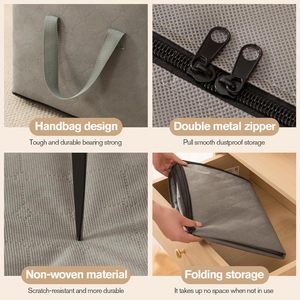 Wardrobe Closet Quilt Storage Bag Non-woven Clothes Organizer Bag <b>Large</b> Capacity Moving Luggage Packing Bag - Product Image 5