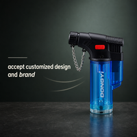 Briquet torche au butane de haute qualité, écologique, coupe-vent, couleurs assorties, en plastique, pour cigarettes et usage extérieur