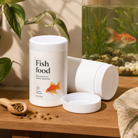Pot en plastique HDPE de qualité alimentaire, rond, opaque, à large ouverture, avec manchon imprimé, emballage en vrac pour aliments pour animaux de compagnie (OEM/ODM)