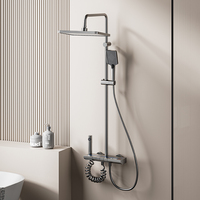 Ensemble de mitigeur de douche chaud/froid 4 fonctions en alliage d'aluminium 4119 avec affichage numérique et douchette à main pour projets de salle de bain