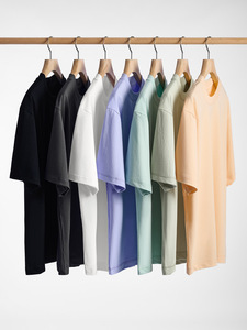 Camiseta de Manga Corta para Hombre, 100% Algodón, Tejida, Protección Solar, Fresca, Holgada, Color Sólido, Transpirable, Informal, para Estudiantes, Verano - Product Image 3