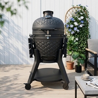 AUPLEX AU-22 Parrilla de Carbón Cerámica Premium de 22 Pulgadas con Forma de Barbacoa, Componentes de Acero, Seguridad contra Llamas, Superficie Antiadherente, Acabado Mate
