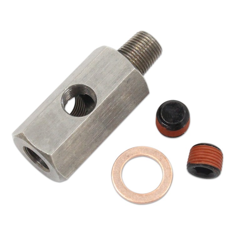 1/8inch Bspt Oil Pressure Sensor Tee to Npt Fitting Turbo Supply Feed Line Gauge
