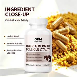 Cápsulas para el Crecimiento del Cabello OEM/ODM, Biotina 10,000mcg, Colágeno, Suplemento Herbal con Saw Palmetto para Hombres y Mujeres, Cabello Más Grueso - Product Image 4