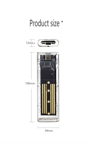 M2 NGFF transparan adaptor Solid State Hard Drive kandang case SSD kotak Hard Disk - Product Image 5