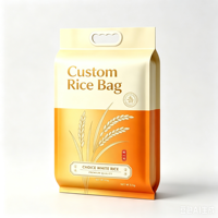 Vente en gros Sacs d'emballage de riz pour 2 kg 5 kg 10 kg Sacs d'emballage de riz en plastique à joint latéral 1kg Sac de riz jasmin classique avec poignée
