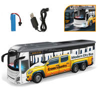 Vente en gros de bus touristique RC à l'échelle 1/24, 2,4 G, 9 canaux, avec éclairage LED et musique, télécommande, mini bus touristique pour intérieur et extérieur, cadeau pour enfants