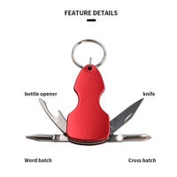 Tournevis pliant multifonction 4-en-1 personnalisé en acier inoxydable, couteau de poche, porte-clés, cadeau promotionnel, ouvre-bouteille