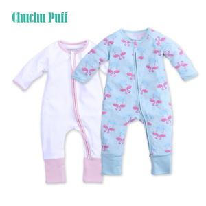 2019 New arrival Pajamas baby Onesie baby sleeve rompers with invested and zipper's printout - Product Image 3