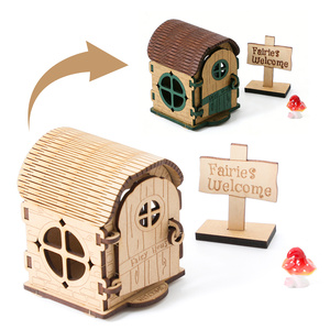 Kit Fai-<span class=keywords><strong>da</strong></span>-Te/Casa delle Fate in Legno 3D ad Arco, Giocattolo Educativo STEM, Decorazione <span class=keywords><strong>da</strong></span> <span class=keywords><strong>Giardino</strong></span> in Miniatura Tagliata al Laser - Product Image 1