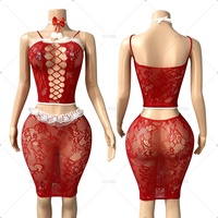 ELITES Lingerie sexy européenne et américaine Offre Spéciale de Noël Body en résille pour jeu de rôle Performance Wear