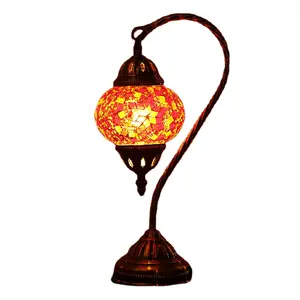 Hotel Lamps Hotel Cafe Bar Decorative Vintage Handmade Mosaic Stained Glass Led Bedroom Desk Mosaic Turkish Lamp