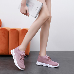 Chaussures de sport tendance en tissu Fly Weave, baskets de haute qualité pour femmes, chaussures de course décontractées, vente en gros - Product Image 6