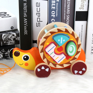 Los niños de forma de bloques de juguete de aprendizaje animales educativos arrastrando <span class=keywords><strong>coche</strong></span> de madera pequeño - Product Image 3