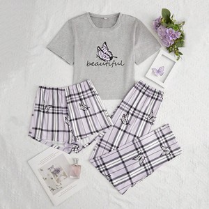 <span class=keywords><strong>Pijamas</strong></span> de Mujer al por Mayor, Estilo Romántico, Tejido de Punto Suave y Cómodo para <span class=keywords><strong>Verano</strong></span>, Primavera y Otoño - Product Image 1