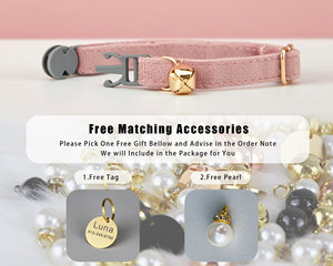 Breakaway Purple+Lavender Veet Cat Collar Bow <b>Tie</b> Leash Set,Personalized Engraved Kitten Name Safety Buckle,Free Gold - Product Image 5