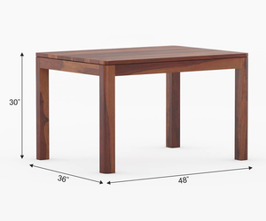 Ensemble de salle à manger Jodhpuri Woods 4 places en finition marron, avec structure en bois massif, design élégant, finition durable - Product Image 4