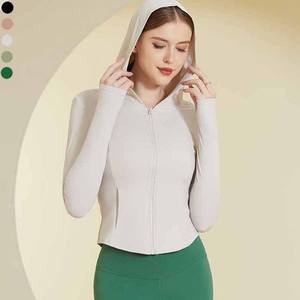 XW-WT111 vente en gros de vêtements de sport d'entraînement personnalisés Zip Fitness Hooded Yoga Racing Side Pocket Gym Sports Vestes pour femmes - Product Image 1