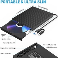 Lecteur DVD externe USB type-c/graveur/lecteur optique CD RW DVD RW duplicateur de disque compatible avec ordinateur portable et de bureau