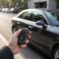 Clé de voiture universelle à 4 boutons avec aspect de supercar pour Mercedes Benz et Chevrolet, modèles à démarrage à un bouton, avec fonction d'entrée sans clé