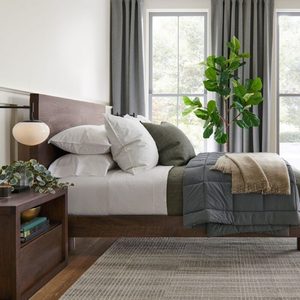 Solid Mango Wood Platform Bed <b>Frame</b> Natural Finish Wooden Bed King Queen Size Rustic Bedroom Furniture for Home Hotel Use - Product Image 2