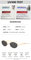 TWOOO T1571 Lunettes de soleil ovales pour femmes avec logo personnalisé, marque privée, OEM, ODM, monture métallique à branches larges, protection UV400, élégantes, vente en gros directe d'usine
