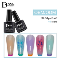 Série de couleurs macaron BD Candy Color, adaptée au printemps 2026, haute transparence, top coat sans essuyage, application en une seule étape