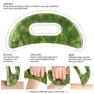 Pierre de Jade Gua Sha Massage Too Muscle Grattoir Outils Ensemble Muscle Grattage Outils de Massage Anti Cellulite Spa <span class=keywords><strong>Acupuncture</strong></span> Outils - Product Image 3
