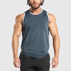 Vente en gros de débardeurs de sport pour hommes personnalisés avec logo, en maille, unis, pour la salle de sport, débardeurs côtelés pour hommes - Product Image 1